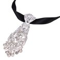 thumbnail image 1 of Hioecau Men Tie Holder Adjustable Size Sparkling Rhinestones Neck Tie Wedding Party Date Performance Suit Decoration, 1 of 8