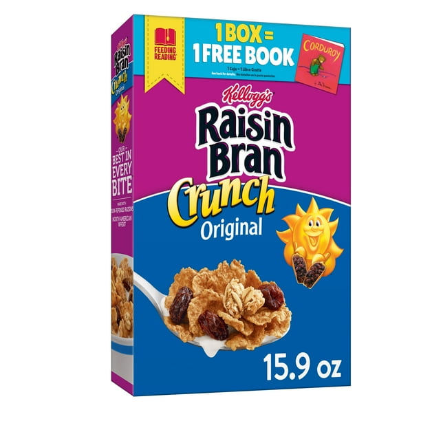 Kellogg's Raisin Bran Crunch Breakfast Cereal, Original, Good Source of