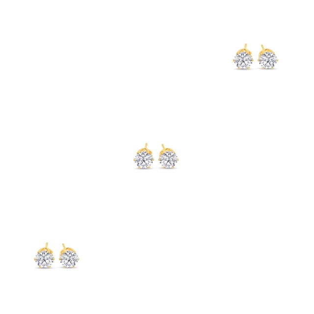 Pendientes de cristal elegantes Qarigey Oro 7mm 3piezas