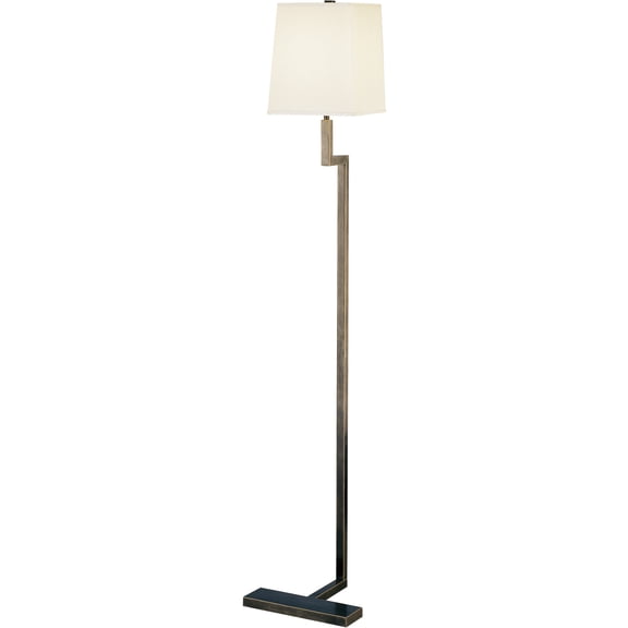 Srkashlteni Deep Patina Bronze Floor Lamp with Square Snowflake Fabric Shade | Modern Geometric Lighting Fixture | Full Range Dimmer | UL Listed for Dry Location