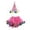 Pink, variant on Porch Goose Birthday Outfit Birthday Goose Outfit With Hat Collar For 23" 17" Goose Statue Porch Decor Outdoor Garden Party Decoration Front Yard Seasonal Display