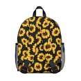 thumbnail image 2 of Vintage Sunflower Students Backpack - Rustic Boho Floral and Butterfly Artwork, Bright Yellow Country Style, Comfortable Dual Shoulder Support for Students, 2 of 6