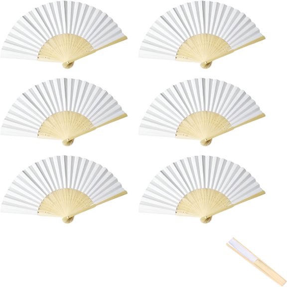 ACDANC Bamboo Sublimation Fans Blanks, Line Dance Handheld Folding Fan with Loud Clappers, Rave Snap Clack Popping Fans, Large Metal Fans, Chinese & Japanese Style Boots on The Ground