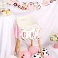 thumbnail image 2 of Pink Farm High Chair Banner for 1st Birthday Girl - Farm Themed First Birthday Party Decorations with Fabric Garland, One Year Old Baby Birthday Photo Props Souvenir Gifts, Barnyard Party Supplies, 2 of 7