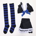 thumbnail image 7 of MEOWCOS Women Gothic Swimwear Set Black Halter Top And Mini Skirt with Striped Stockings, 7 of 7