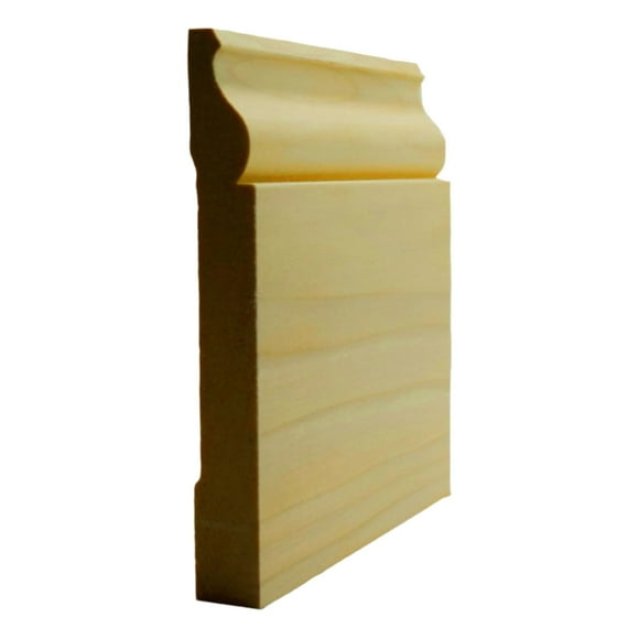 EWBB12 Colonial Baseboard 5-1/4" Tall x 11/16" Moulding. Unfinished, Poplar, 94"