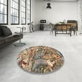 thumbnail image 4 of Ahgly Company Machine Washable Indoor Square Traditional Dark Sienna Brown Area Rugs, 6' Square, 4 of 7
