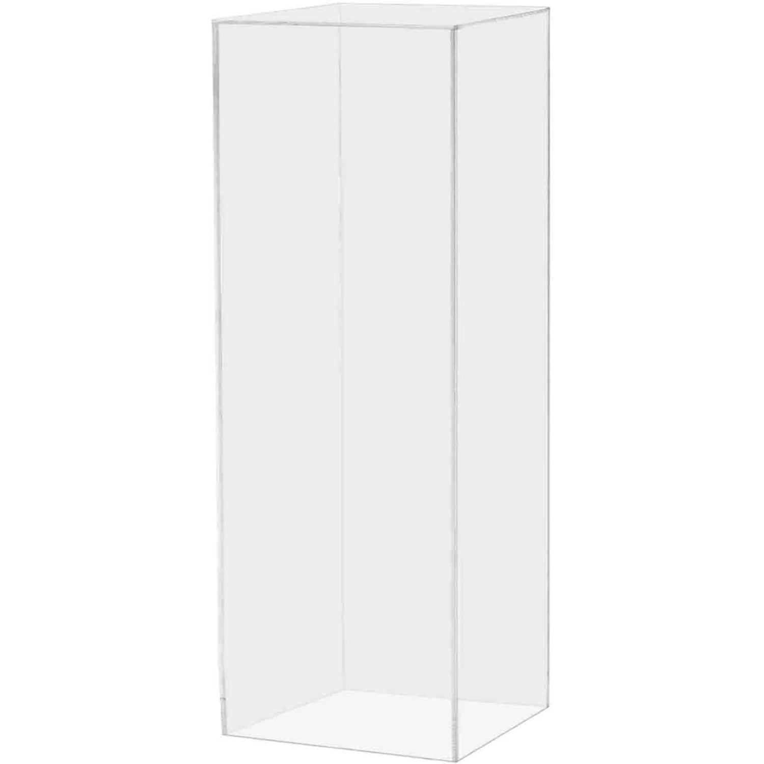 Tall Pedestal Display Art Stand Plexiglass Clear One Piece Display Flower Tower Decor 12" x 12