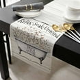 thumbnail image 3 of Botanical Flowers Cotton Linen Small Table Runner 13 x 48 inch Simple Country Wooden Grain Art Non-slip Rectangular Dining Table Decor for Wedding Party Holiday Dinner, 3 of 8