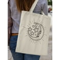 thumbnail image 2 of Smartprints Moon And Stars In The Night Tote Bag - Image by Shutterstock, One Size Cotton Canvas Tote Bag, 2 of 4
