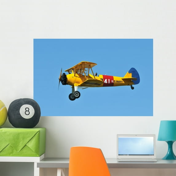 Boeing Stearman Wall Mural by Wallmonkeys Peel and Stick Graphic (36 in W x 23 in H) WM16554