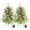 Flocked Green, variant on 2PCS 30Inch Pre-lit Christmas Trees for Porch Front Door Artificial Norfolk Pine Lighted 100 LED Light Up Pre-Decorated Christmas Porch Decoration 8 Modes Timer (Pot Not Included)