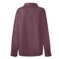 thumbnail image 4 of Holzkary Womens Button Down Shirt Casual Long Sleeve Cotton Blouse Loose Fit Collared Work Gauze Tops Women's Fashion Casual Solid Color Button Long Sleeve Shirts Tops Purple Xxl, 4 of 7