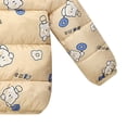 thumbnail image 6 of JUMEYU Toddler Girls Puffer Coats Floral Bear-Ear Hood Puffer Jacket for Girls Zip-Up Winter Coat (Beige,18-24 Months), 6 of 7