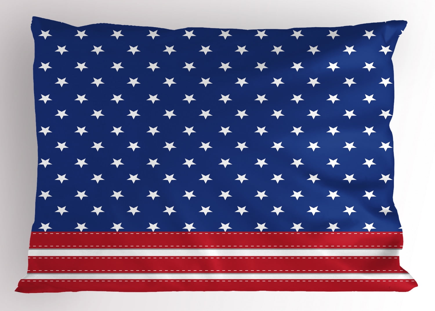 4th of July Pillow Sham Old Fashion US Flag Motif with Nostalgic