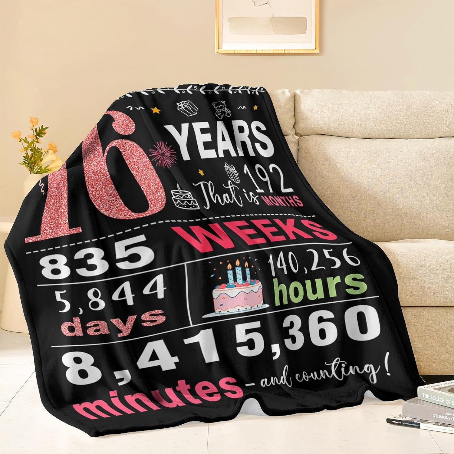 Sweet 16 Gifts for Girls, 16th Birthday Gifts for Girls, 16 Year Old Girls Birthday Gift Ideas, Gifts for 16 Year Old Girls, Teenager Girl Gift Ideas, 16 Birthday Decorations for Girls Blanket 50x60