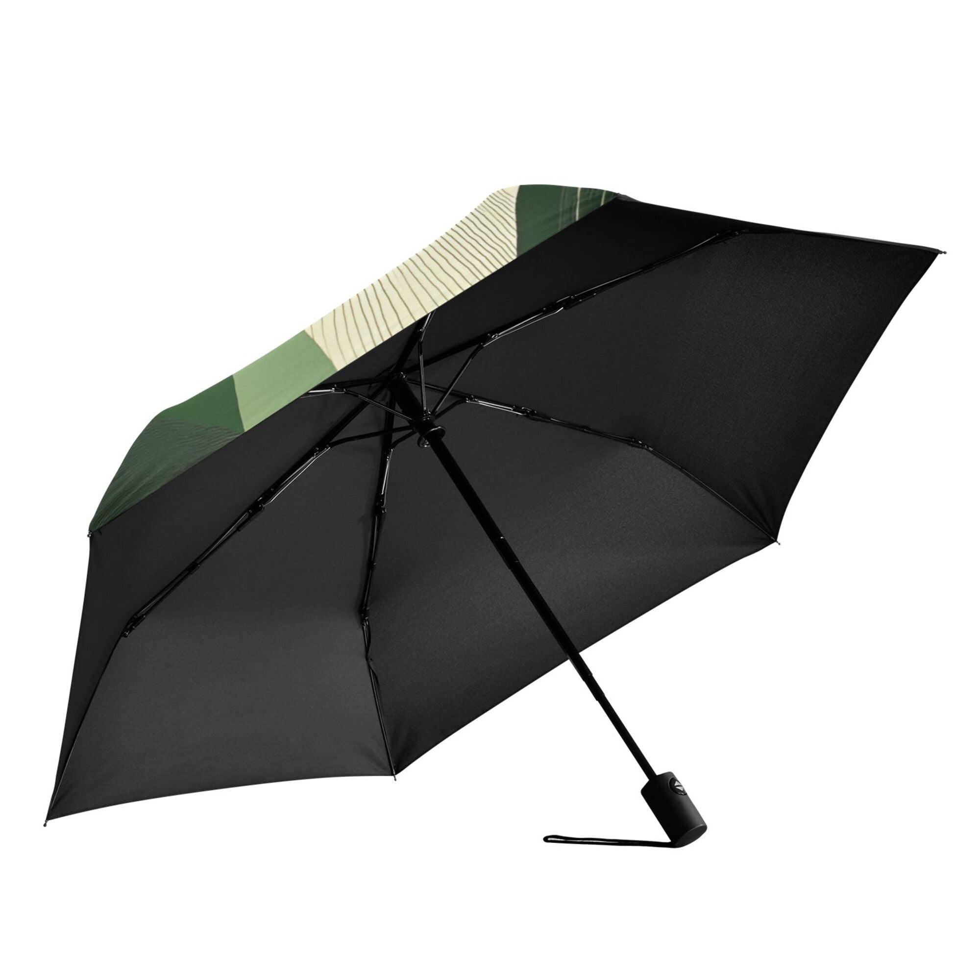 FORMRS Travel Umbrella Folding Auto Open Close Windproof Rain UV Protection, Black Abstract