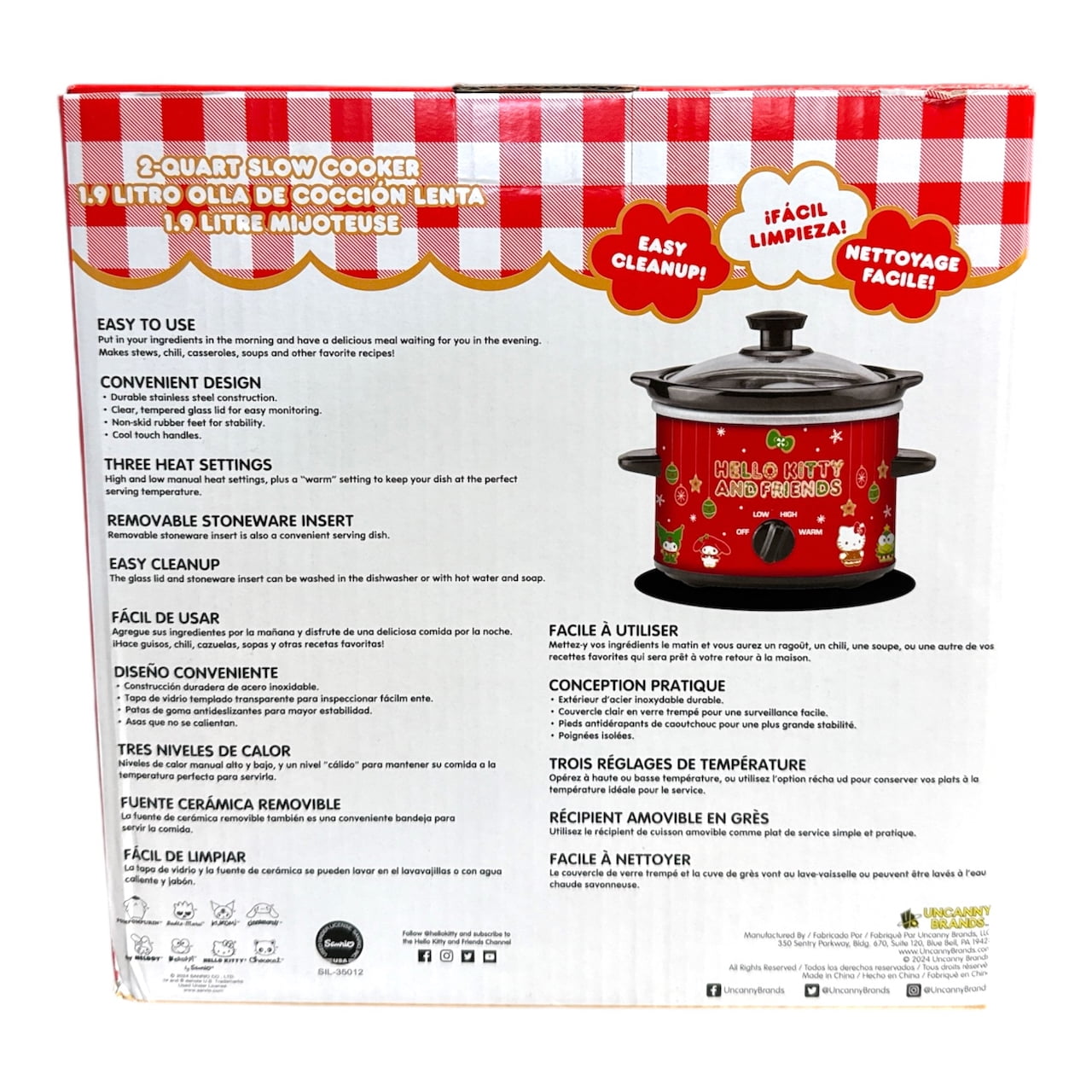 Hello Kitty 2-Quart Slow Cooker, Holiday Design with Temperature Settings
