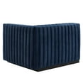 thumbnail image 4 of Modway Conjure Channel Tufted Performance Velvet Right-Arm Chair in Black Midnight Blue, 4 of 6
