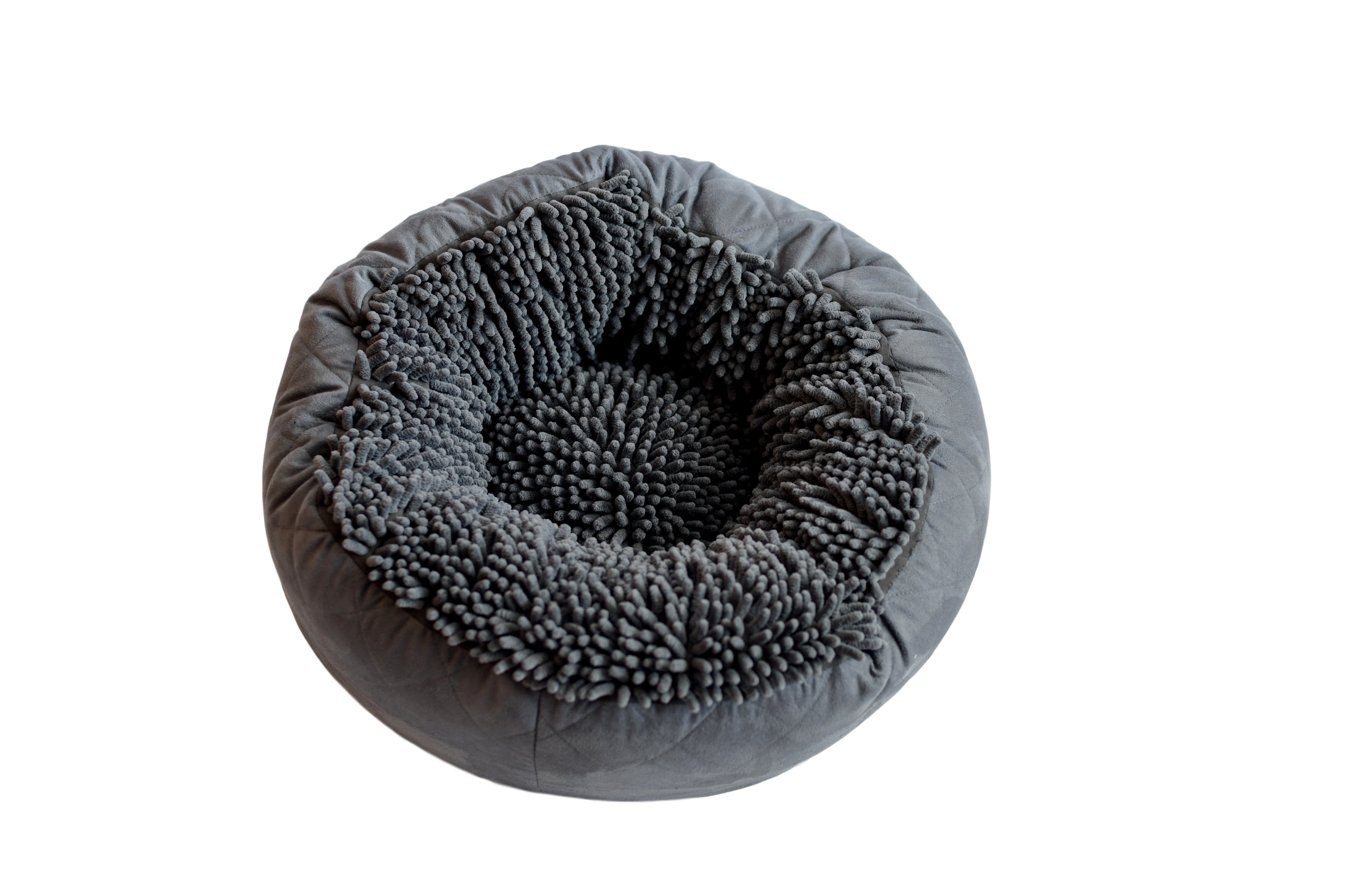 DGS Pet Products Dirty Dog Round Bed Large Cool Grey 25" x 25" x 8"