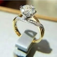 thumbnail image 2 of K-KED Elegant Gold plated Ring Women Cubic Zircon Wedding Delicate Jewelry Sz 6-10-8, 2 of 6
