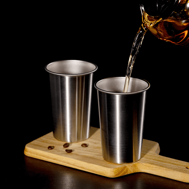 Bulk Coffee Tumblers Metal Cups Small Cups Reusable Cups Aluminum Cups  Stainless Steel Cup Pint Drinking Cups