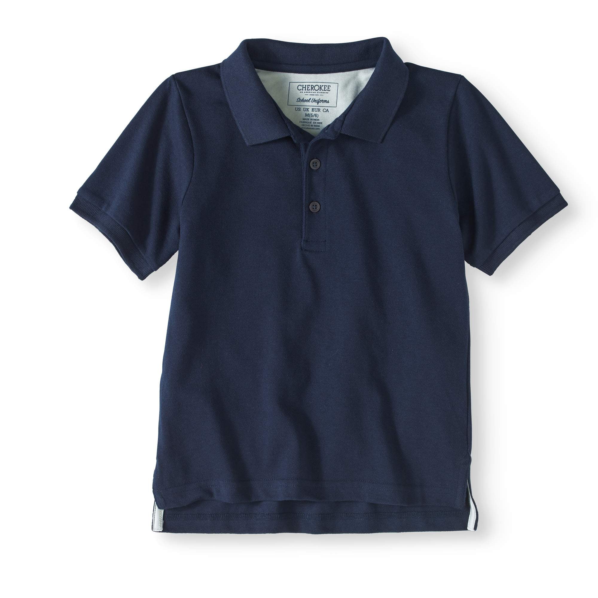 Boys' School Uniform Short Sleeve Polo With Cooling Fabric Blue L(14/16 ...