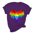 thumbnail image 6 of PVCS Womens Tops Women's Festival Colorful Heart Shaped Printed Round Neck Short Sleeved Top, 6 of 7