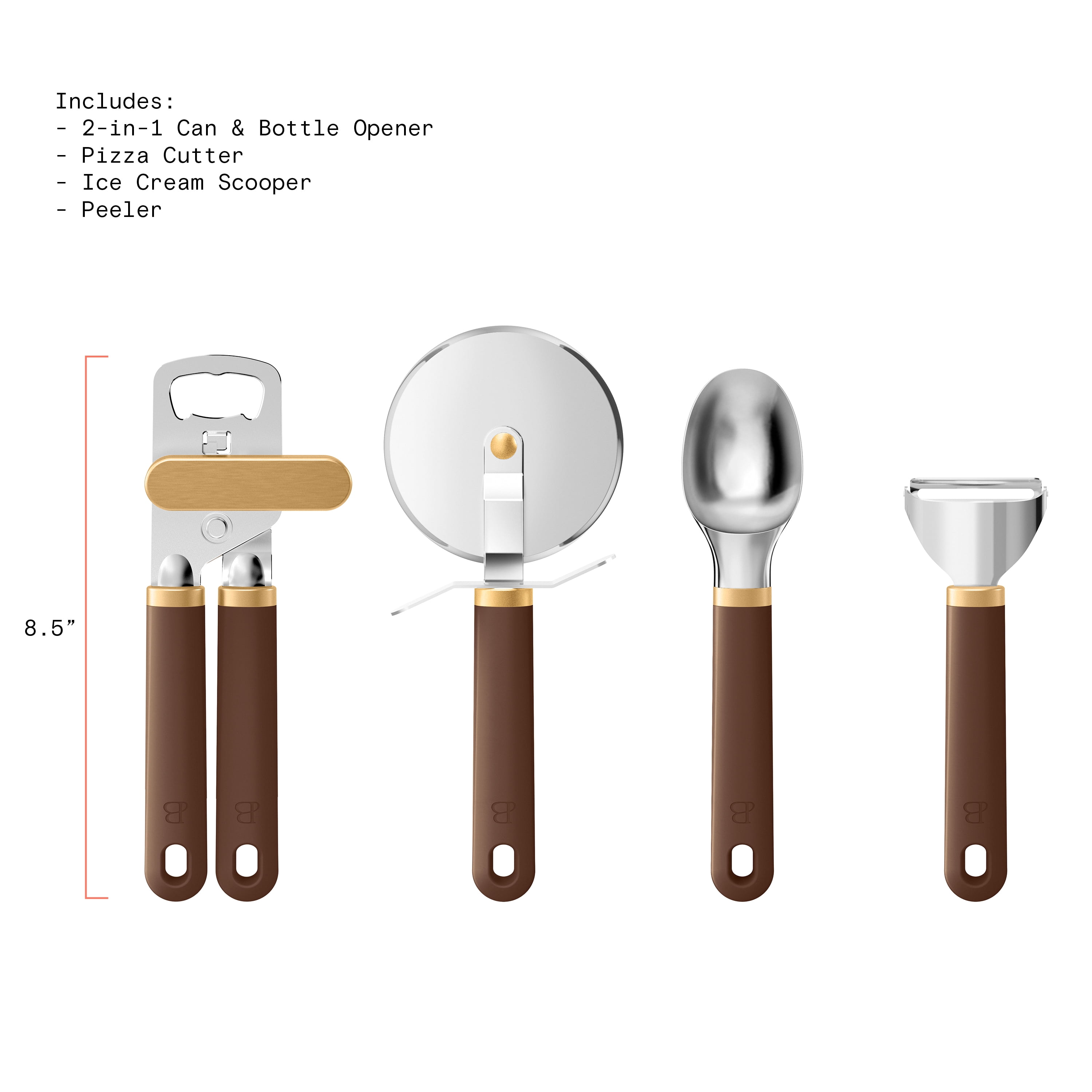Beautiful 4-Piece Essentials Gadget Set, Chocolate by Drew Barrymore
