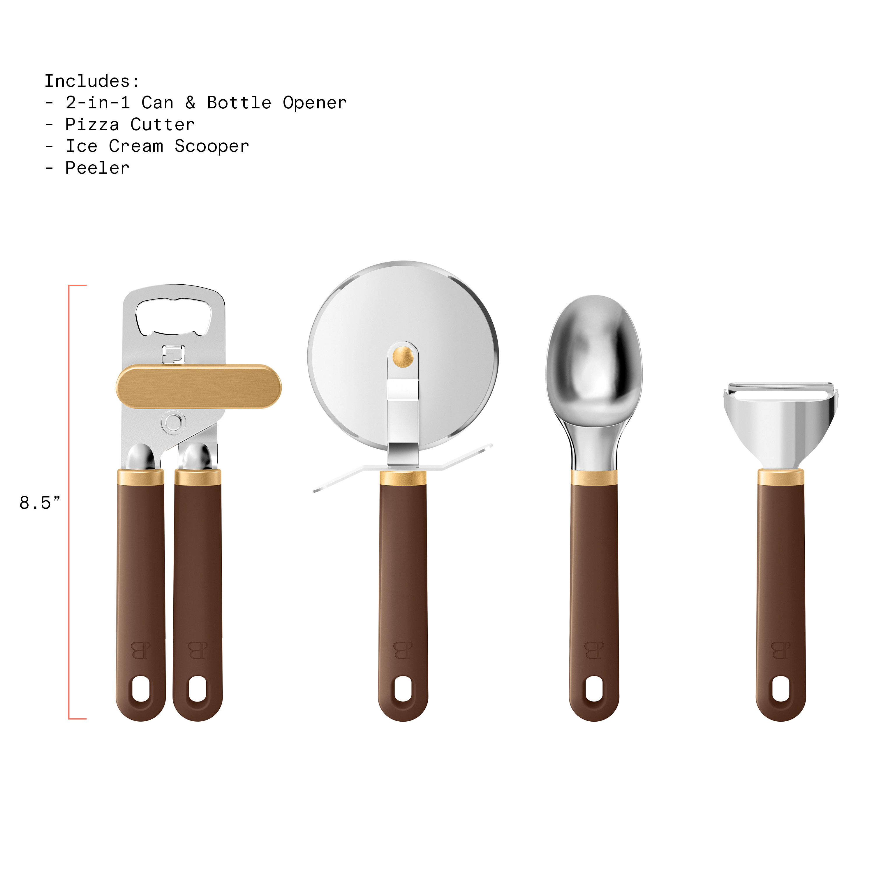 Beautiful 4-Piece Essentials Gadget Set by Drew Barrymore, Chocolate photo 5