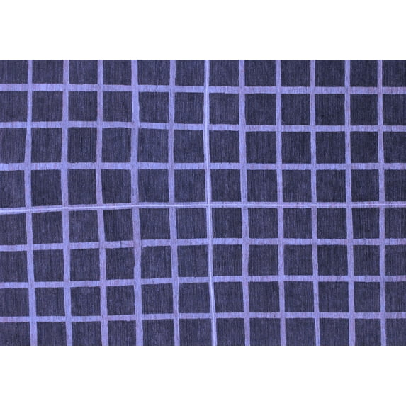 Ahgly Company Machine Washable Indoor Rectangle Checkered Blue Modern Area Rugs, 3' x 5'