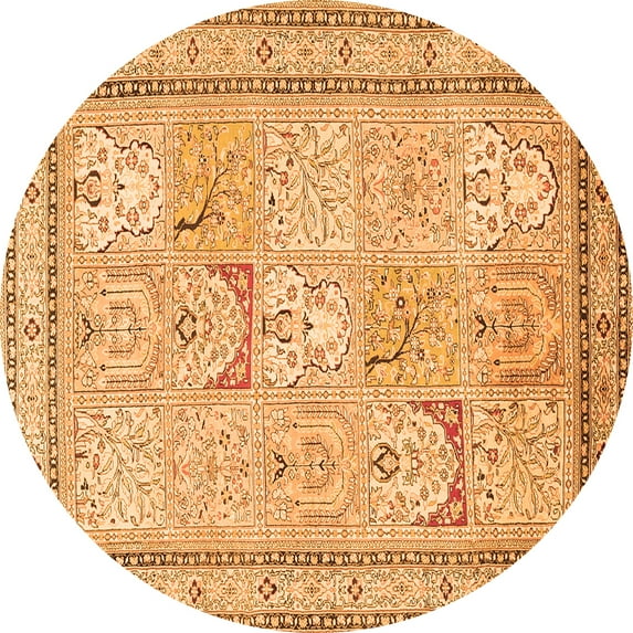 Ahgly Company Indoor Round Persian Orange Traditional Area Rugs, 8' Round