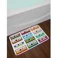 thumbnail image 2 of 90s Bath Mat, Collection of Retro Plastic Audio Cassettes Tapes Old Technology Entertainment Theme, Non-Slip Plush Mat Bathroom Kitchen Laundry Room Decor, 29.5 X 17.5 Inches, Green Blue, Ambesonne, 2 of 2
