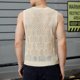 thumbnail image 4 of Chaleco de punto con aberturas para hombre: prenda sin mangas con cuello redondo, diseño moderno, combina con leggings/vaqueros, tallas S-XXL, 4 of 8