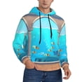 thumbnail image 2 of Rateoe Underwater Aquarium Arches Pattern Mens Hoodie, Pullover Hooded Sweatshirt, Kangaroo Pocket Hoodie Ideal for Daily Wear, Travel and Home-Small, 2 of 7