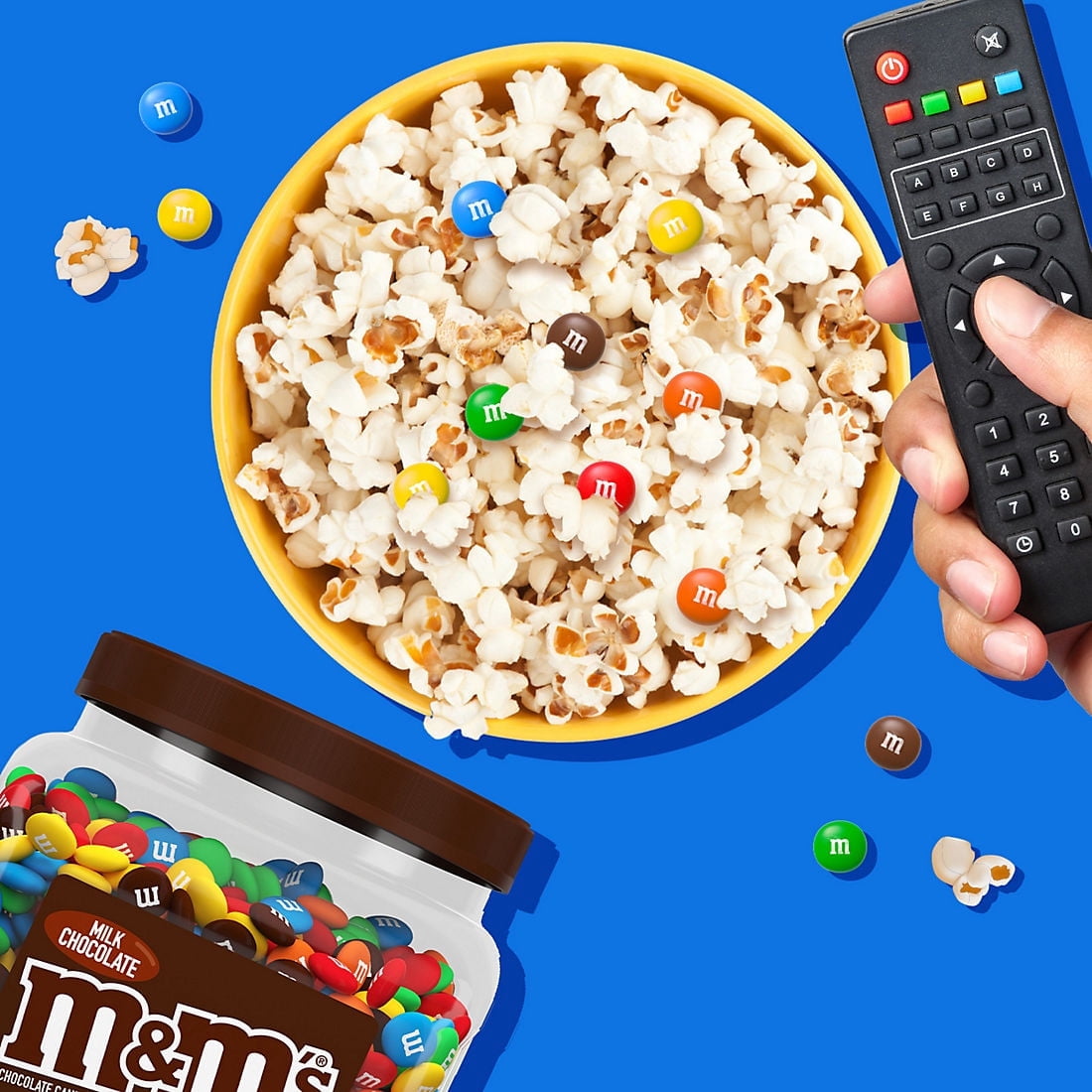 M&M’S Milk Chocolate Candy, Party Size, 62 oz. With White Bowl By OMA