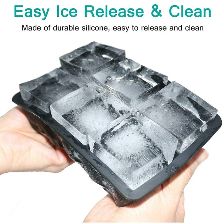 Silicone Square Flexible Ice Cube Molds for Cocktails Large Ice