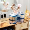 thumbnail image 6 of 4 Pack Train in Blue Sky Qtip Holder Dispenser Clear Plastic Storage Apothecary Jars for Cotton Swabs Balls Pads Floss, 6 of 7