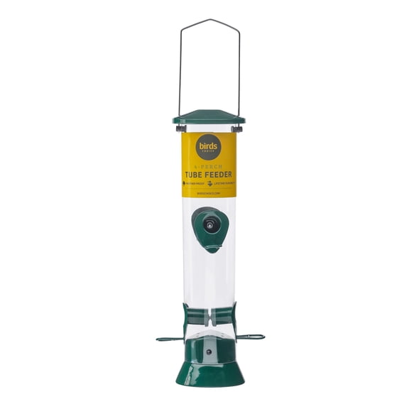 Birds Choice Large Hanging Tube Bird Feeder, Green, 3 Cups Capacity