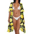 thumbnail image 3 of HELLHERO High Quality Fabrics Bathing Suit Cover Up for Vacation Loose Cardigan Lemon Pattern, 3 of 6