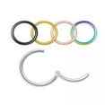 thumbnail image 2 of K-KED 10pcs Nose Ring Hoop Ear Ring Helix Tragus Septum Clicker Surgical Steel Ring -18G 8mm-Silver, 2 of 6