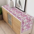 thumbnail image 4 of Pink Leaf Table Runner - 90 Inch Long, Kitchen Dining Table Runner Dresser Scarves, Ocean Seagrass Coastal Leaf Watercolor Farmhouse Decor for Coffee Tables Wedding Party Banquet, 4 of 8