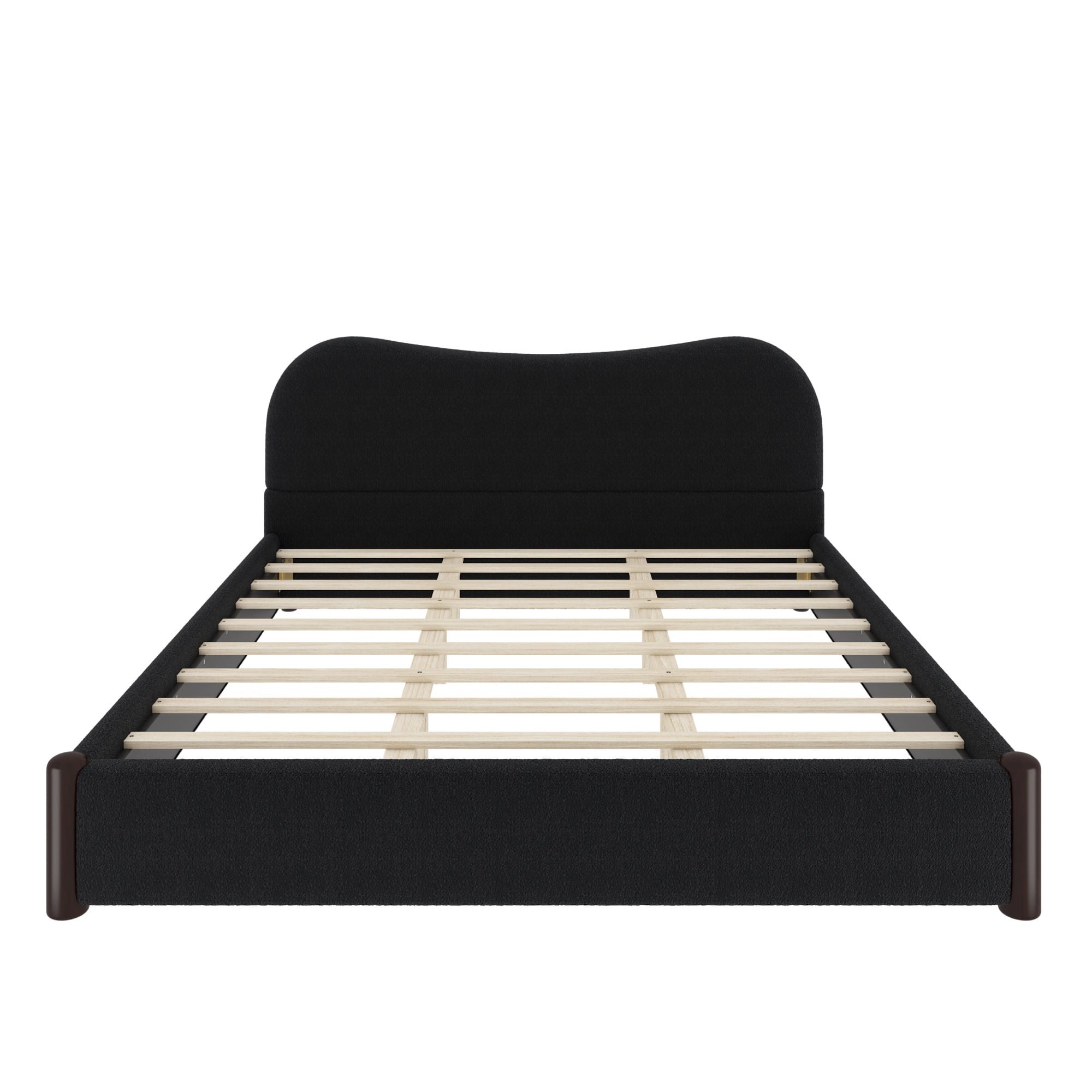 Euroco Upholstery King Size Platform Bed, Black