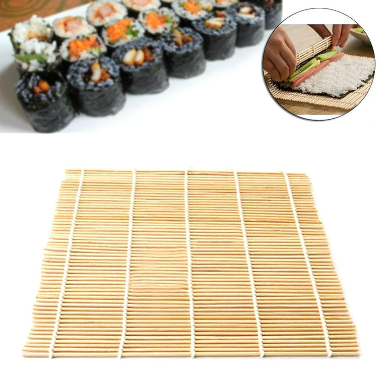 Grandest Birch 2Pcs Bamboo Japanese Sushi Rolling Mat Rice Paddle Maker  Tool Kitchen DIY Kit Portable Durable Easy to Clean Sushi 