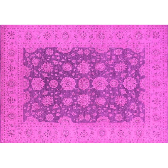 Ahgly Company Indoor Rectangle Oriental Pink Traditional Area Rugs, 8' x 12'