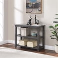 thumbnail image 3 of Scranton & Co 3-Shelf Console Table in Slate Gray Solid Wood Finish, 3 of 8