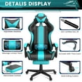 thumbnail image 3 of Luxvie Gaming Chair with Footrest High Back Ergonomic Computer Gamer Chair with Massage and Headrest Lumbar Support Swivel Office Game Chair for Adults, NavyBlue, 3 of 8