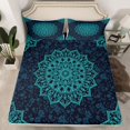 thumbnail image 2 of Manfei Female Men Blue Mandala Twin Sheet Sets 3pcs,Exotic Style Twin Fitted Sheet Microfiber,Bohemian Hippie Flower Breathable Flat Sheet,Microfiber Bedroom Decor, 2 of 7