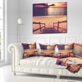 thumbnail image 2 of Designart Wood Boardwalk in Beach at Evening - Bridge Throw Pillow - 18x18, 2 of 4