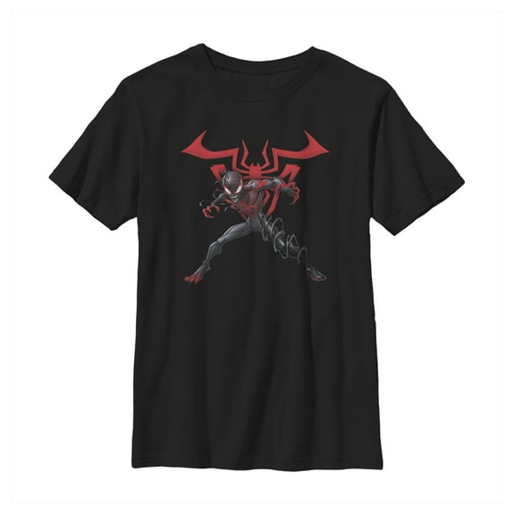 Boy's Marvel Spider-Man Miles Morales Symbol Graphic Tee Black Medium